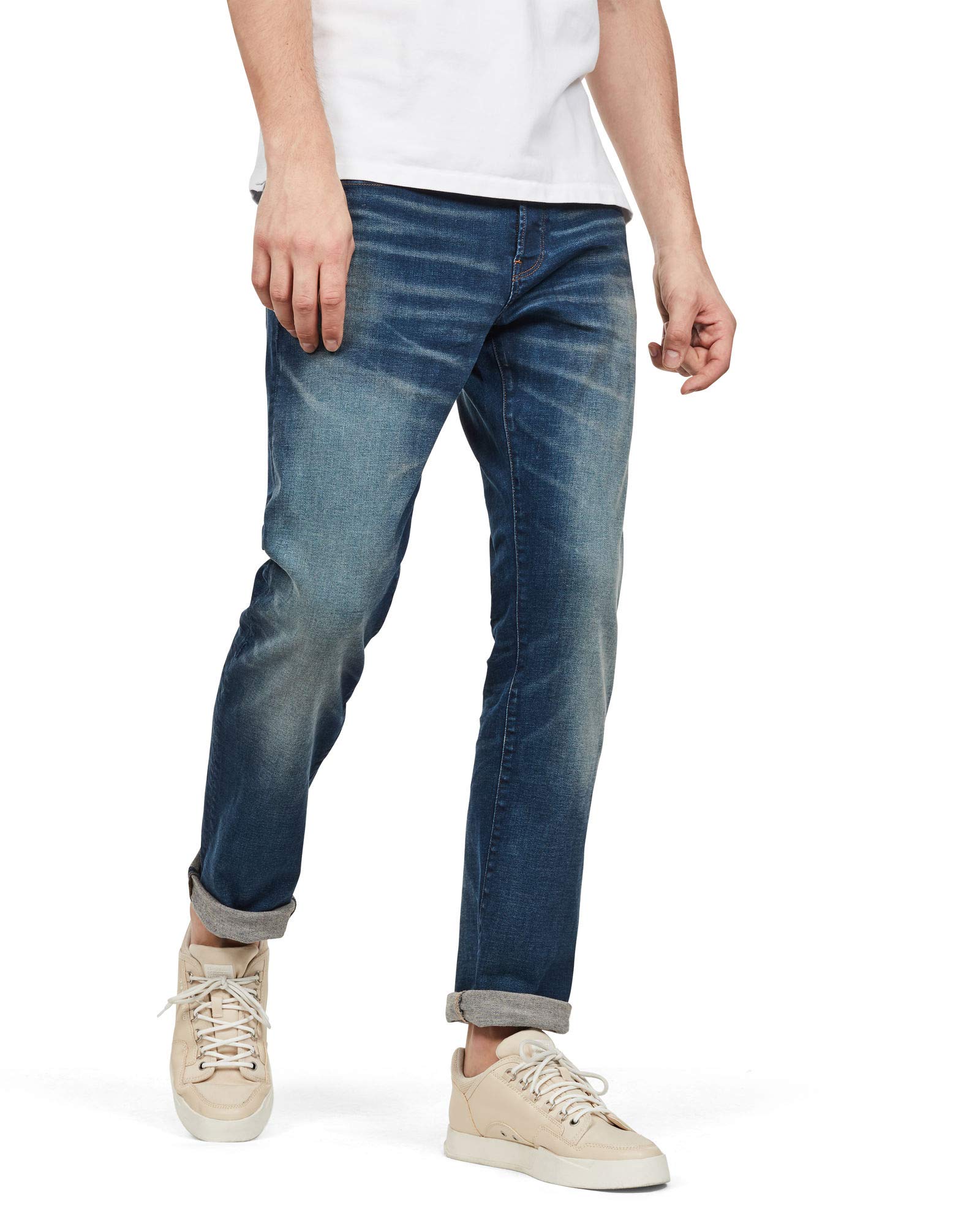 G-STAR RAW Herren 3301 Regular Straight Jeans, Blau (worker blue faded 51002-A088-A888), 27W / 32L