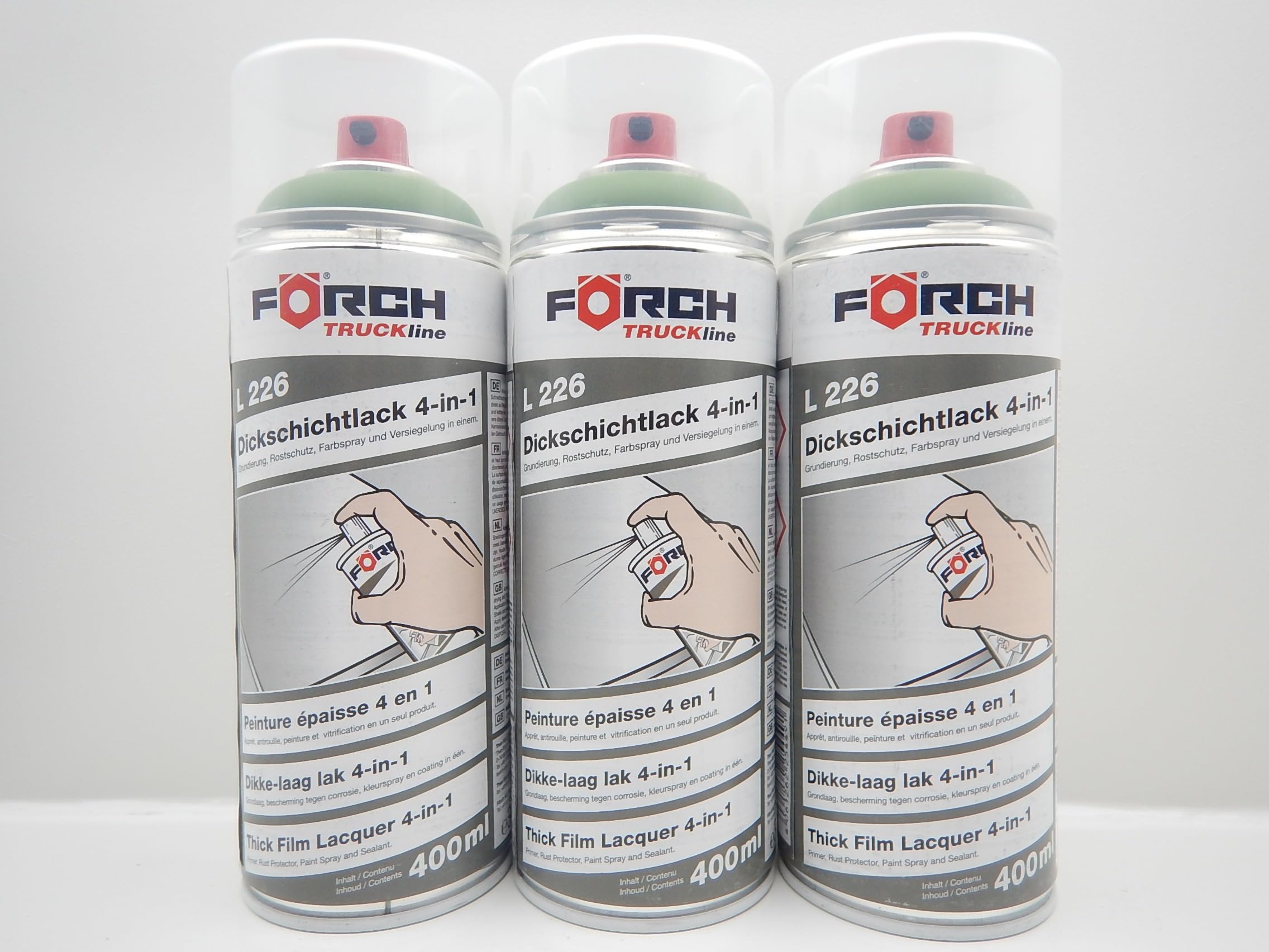 FORCH 4 in 1 KRONE GRÜN LANDMASCHINE DICKSCHICHTLACK LACK SPRAY SPRAYDOSE 400ML (3)