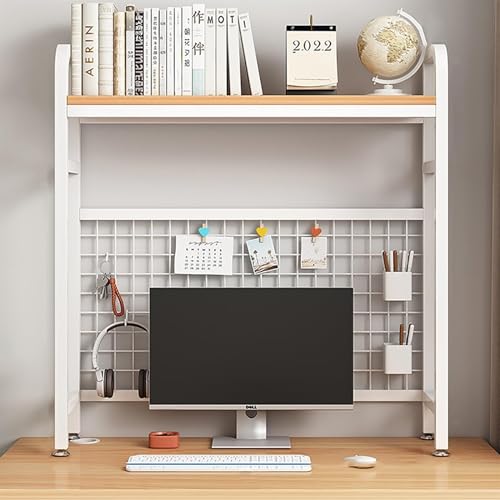 QYZUJIKL Desktop-Bücherregal Bücherregal für Computer-Schreibtisch, Metallgitter-Aufbewahrungsständer, Schreibtisch-Organizer-Regal Arbeitsplatte Hutch Bücherregal