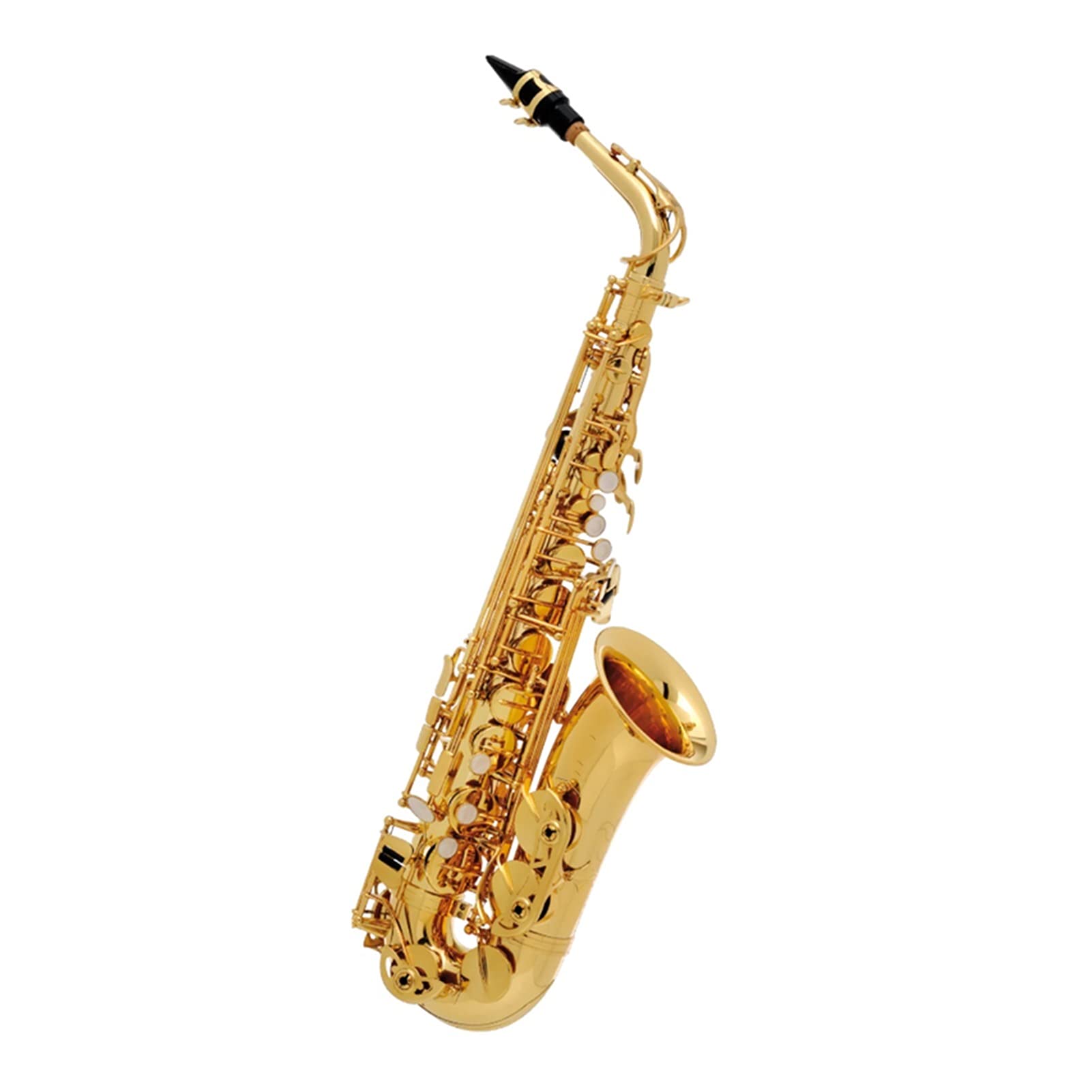 Eb Altsaxophon Messing Gold Lack Musikinstrument E-Flachsaxophon mit Koffer-Zubehör (Farbe: Hellgrün)