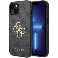 Guess PU 4G Metal Logo Case für Apple iPhone 15 - black (GUHCP15S4GMGGR)