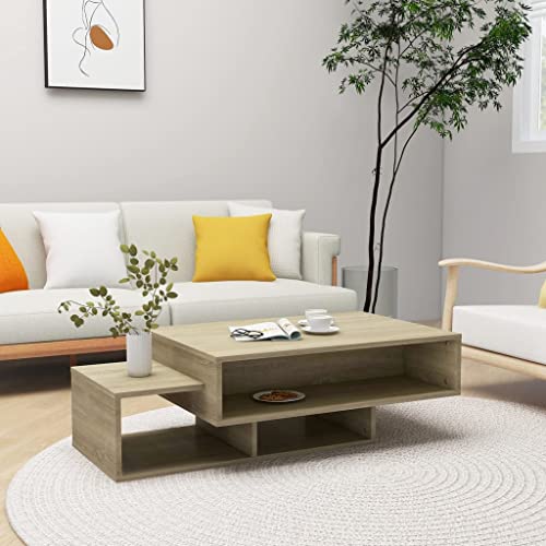 Lauuoeriau Home Items, Couchtisch, Sonoma-Eiche, 105 x 55 x 32 cm, Holzwerkstoff, Anzugmöbel