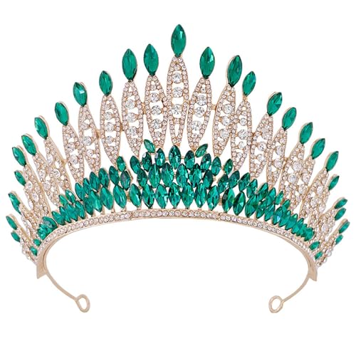 ohodhmnu Glitzernde Strasssteine, Brautkrone, verstellbare Größe, Kristall-Tiaras für Brautjungfern, Kopfzubehör, Party-Kopfschmuck