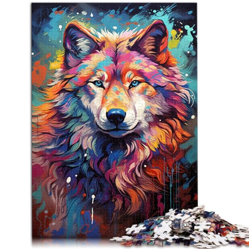 Spielzeug-Puzzle Die farbenfrohe Psychedelie der Polarwölfe 1000-teiliges Puzzle Lernspiele Holzpuzzle Heimdekoration Puzzle 1000 Teile (50 x 75 cm)