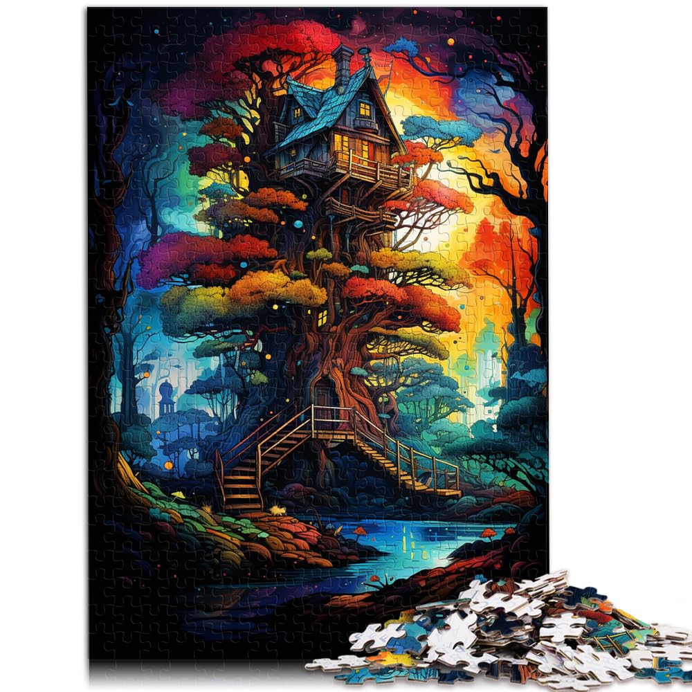 Puzzle „Baumhaus im Wald“ für Erwachsene, 1000 Teile, Puzzle-Geschenk, Holzpuzzle für anspruchsvolles Puzzlespiel und Familienspiel, 1000 Teile (50 x 75 cm)