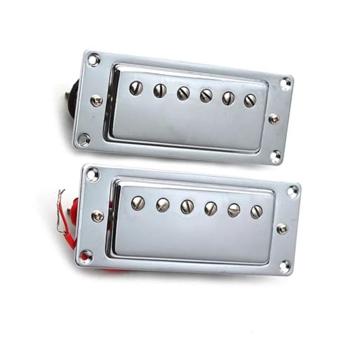 Mini 6-Loch-Humbucker-Tonabnehmer Für E-Gitarre, Hals- Und Steg-Tonabnehmer Für Gitarre, Schwarz/Gold/Chrom e gitarren tonabnehmer (Color : BK Neck and Bridge)