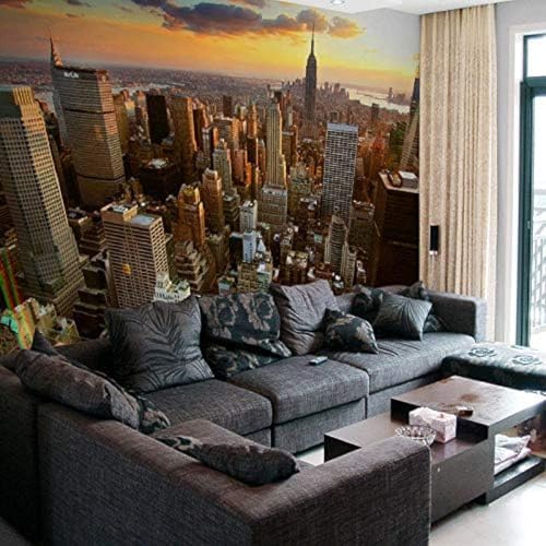 XLMING Stadtbildthema New York Abend 3D Tapeten Home Esszimmer Sofa Schlafzimmer Wohnzimmer TV Hintergrund-300cm×210cm