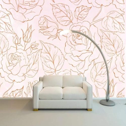 Linie Rosen 3D Tapete Poster Restaurant Schlafzimmer Wohnzimmer Sofa TV Dekorative Wand-250cm×170cm