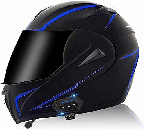 Modular Bluetooth Motorcycle Helmet, Bluetooth Built-in Microphone, Built-in Speaker, Automatic Response, ECE-Zertifizierung Unisex, Adult, Lightweight Flip-Up Helmet, Motocross