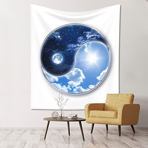 Yin Yang Sky Wandteppich: 152,4 x 130,8 cm Wandbehang Schlafzimmer Wohnzimmer Stoff Heimdekoration Ästhetik Wandteppich