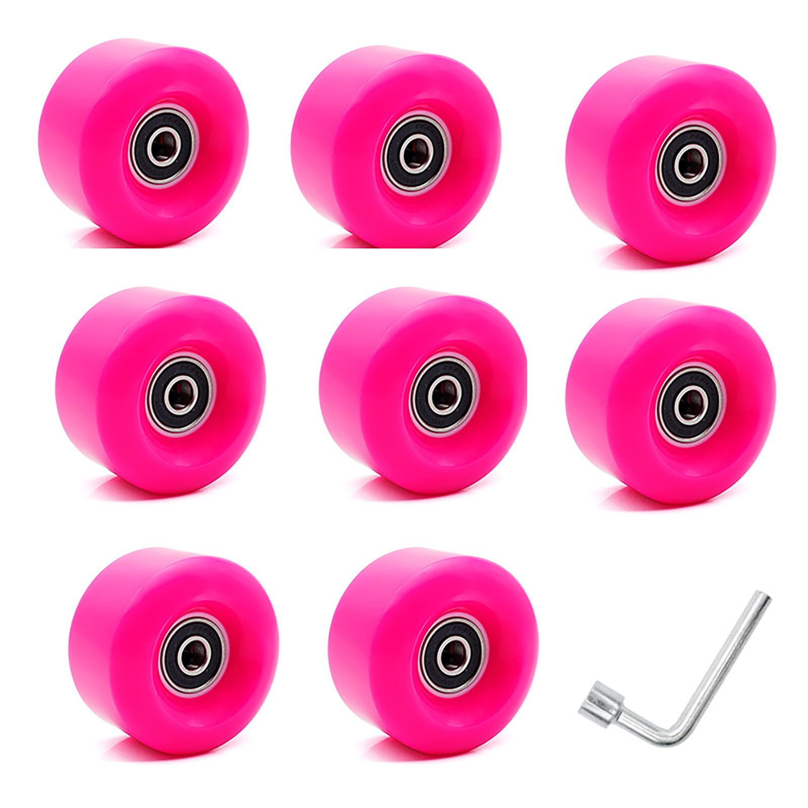 BFVAKBKYT Rollschuh-Räder, Ersatz-Skateboard-Rollen, Skateboard-Rollen 82A, Ersatzzubehör for Inline-Roller, 8er-Pack(Pink)