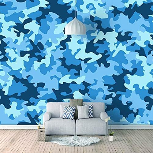 Blaue Tarnung 3D Tapeten Wanddekoration Fototapete Sofas Wohnzimmer Wandbild Schlafzimmer-300cm×210cm