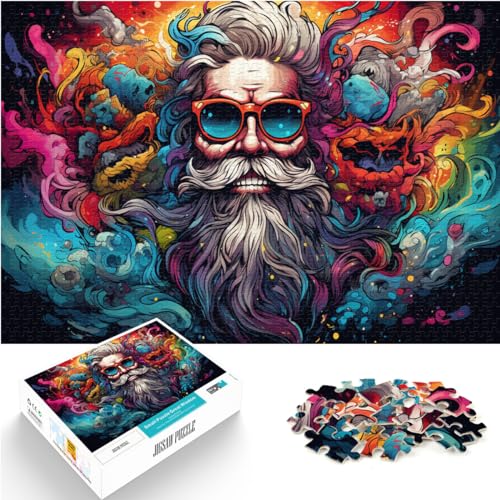 Puzzlespiel Bunter modischer alter Mann 1000 Teile für Erwachsene Schwierige Puzzles Holzpuzzles Familienspaß-Puzzle von 1000 Stück (50 x 75 cm)