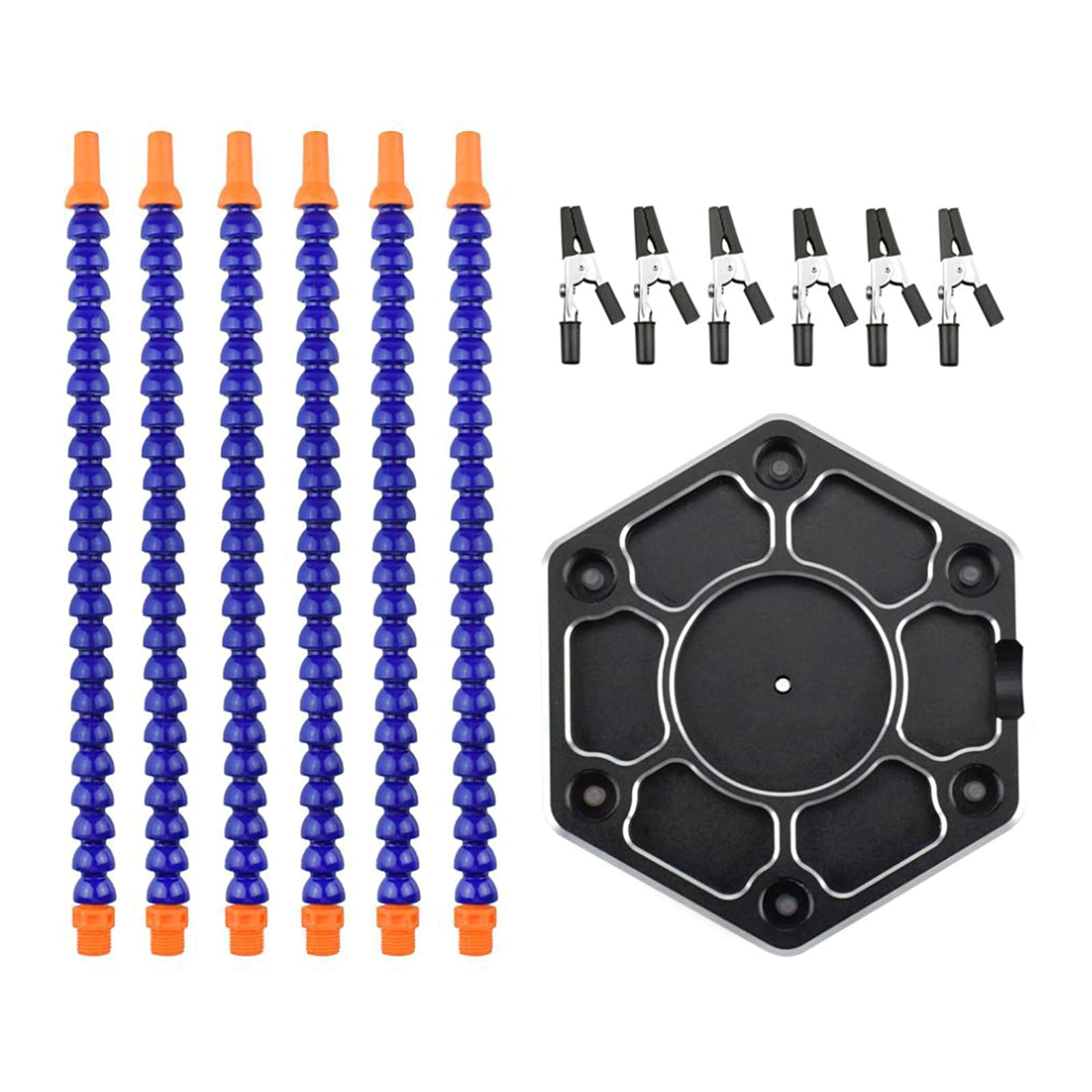 Multifunktionale Lötstation mit sechs flexiblen Armen, 6 Löthilfe-Schraubstock, Aluminium-Basis für Lötspender