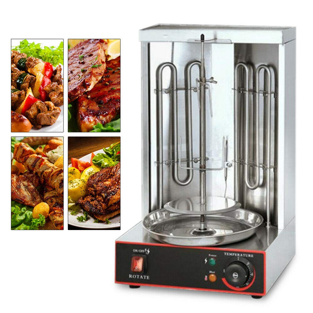 Frederimo Elektrischer Dönergrill für Zuhause, 3000W Elektrische Tischgrills, Döner/Hähnchen/Kebap/Schaschlik/Gyrosgrill, 50-300℃ Temperaturbereich, 29.5 x 30 48cm