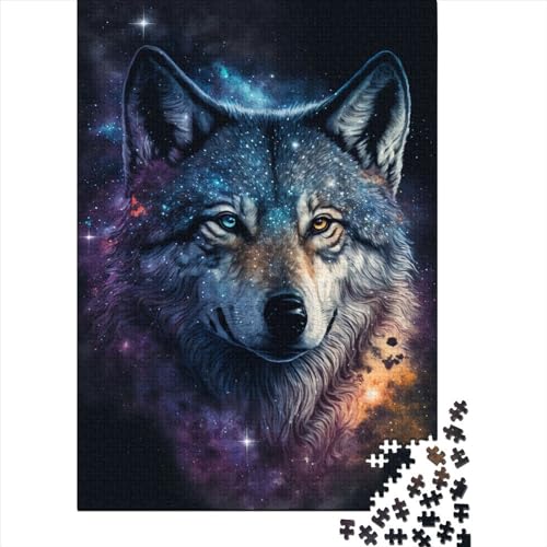 Galaxy Wolf Holzpuzzle für Erwachsene und Jugendliche, 1000 Teile, Puzzle für Erwachsene und Jugendliche, Lernspiel für Erwachsene und Kinder, 75 x 50 cm