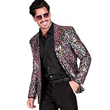 W WIDMANN MILANO Party Fashion - Party Fashion Jackett mit Pailletten für Herren, Disco Fever, Anzugjacke, Schlagermove