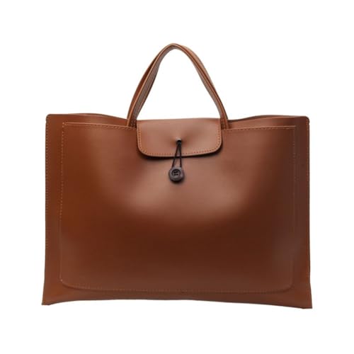 Laptoptasche, tragbare Computertasche, leicht, Laptop-PC-Tragetasche, Laptop-Aktentasche, für Arbeit, Business, braun, L