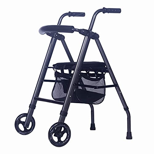 Selbstfahrender Standard-Walker, zusammenklappbarer Einkaufswagen für ältere Menschen, vierrädriger Gehwagen, Gehwagen, Einkaufswagen, Geschenk Comfortable anniversary