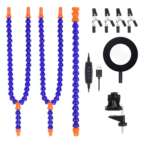 Lötstation-Helfer, Löten, helfende Hände mit 3 flexiblen Schwanenhals-Armen und Clips, ideal zum Löten und Basteln, schwere Metallbasis