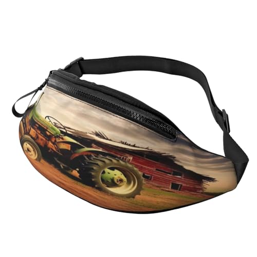 Rainbow Striped Fanny Pack-Lightweight Waist Bag for Travel and Daily Use, Old Traktor Foto Bauernhof, Einheitsgröße