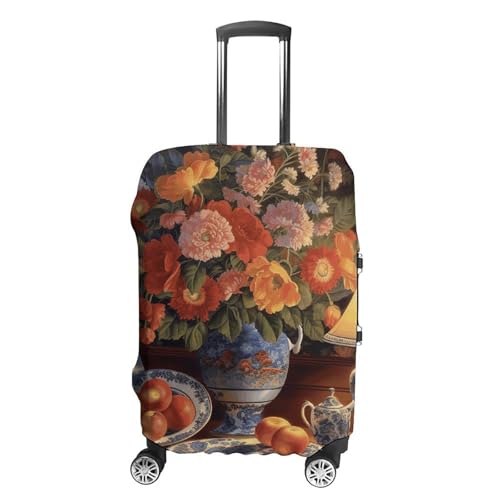 CSGJMYGS Reisegepäckabdeckung, elastisch, waschbar, modisch, kratzfest, schöne blaue Blumen, Koffer-Schutz, passend für 45,7 - 81,3 cm Gepäck, Style-3, XL