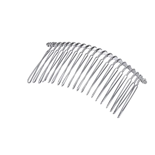 AIHEDOUJ 10 Stück Silber Kopfbedeckung Silber Zubehör Brautschleier Braut Haarkamm Zubehör für Damen Damenteile Damen Tiara Damen Haarkamm Pin Haarnadel Haarteil seitlich Damen