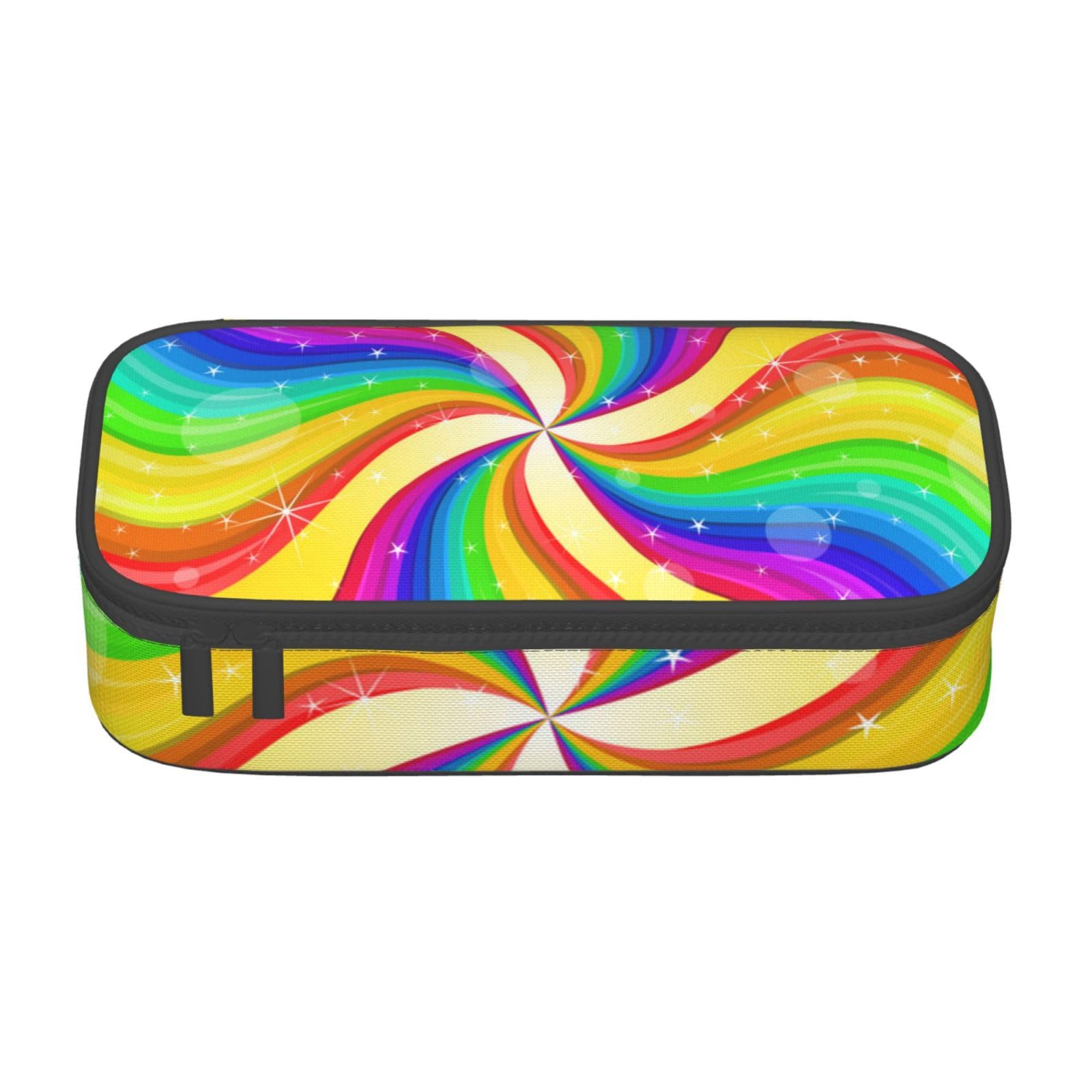 Zorin Federmäppchen für Mädchen Jungen Große Kapazität Federmäppchen Spirale Regenbogen und Glänzender Stern Stifttasche Tragbare Make-up-Tasche für Schule Büro Studenten Teenager