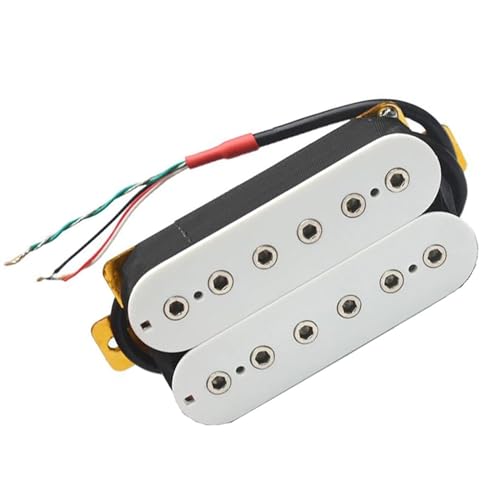 Weiße 6-saitige Humbucker-Tonabnehmer für E-Gitarre, verstellbare Sechskantschrauben-Tonabnehmerteile Single-Coil-Tonabnehmer (Color : Neck)