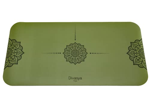 DIVASYA Yoga-Knie-Pad: Yoga-Kissen, Knieschoner, Yoga-Knie-Polster (64x33cm), dämpfender Naturkautschuk & rutschfeste japanische grip Oberfläche. Für Ellbogen, Handgelenke, Knie und REISEMATTE