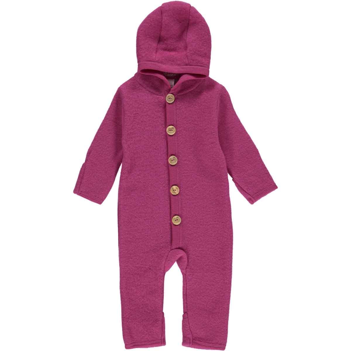 Fred's World by Green Cotton Baby Girls Wool Fleece Suit Snowsuit, Plum, 80/86