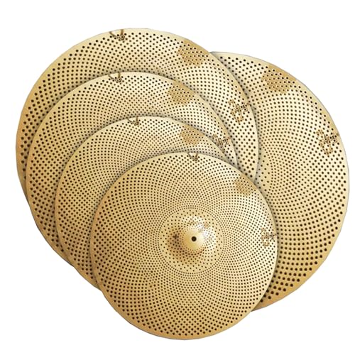 Goldbecken-Sets Mit Polierter Oberfläche Und Geringer Lautstärke, 14'' Hi-Hat/16'' Crash/18'' Crash/20'' Ride-Becken Schlagzeug-Becken-Set