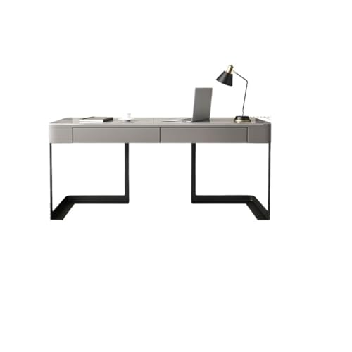 xiuling4568 Computertische Minimalistischer Schreibtisch aus glänzender Steinplatte, moderner, leichter Luxus-Arbeitsplatz, kleiner Desktop-PC-Tisch, Schreibtisch Schreibtisch(140 * 60 * 75CM)