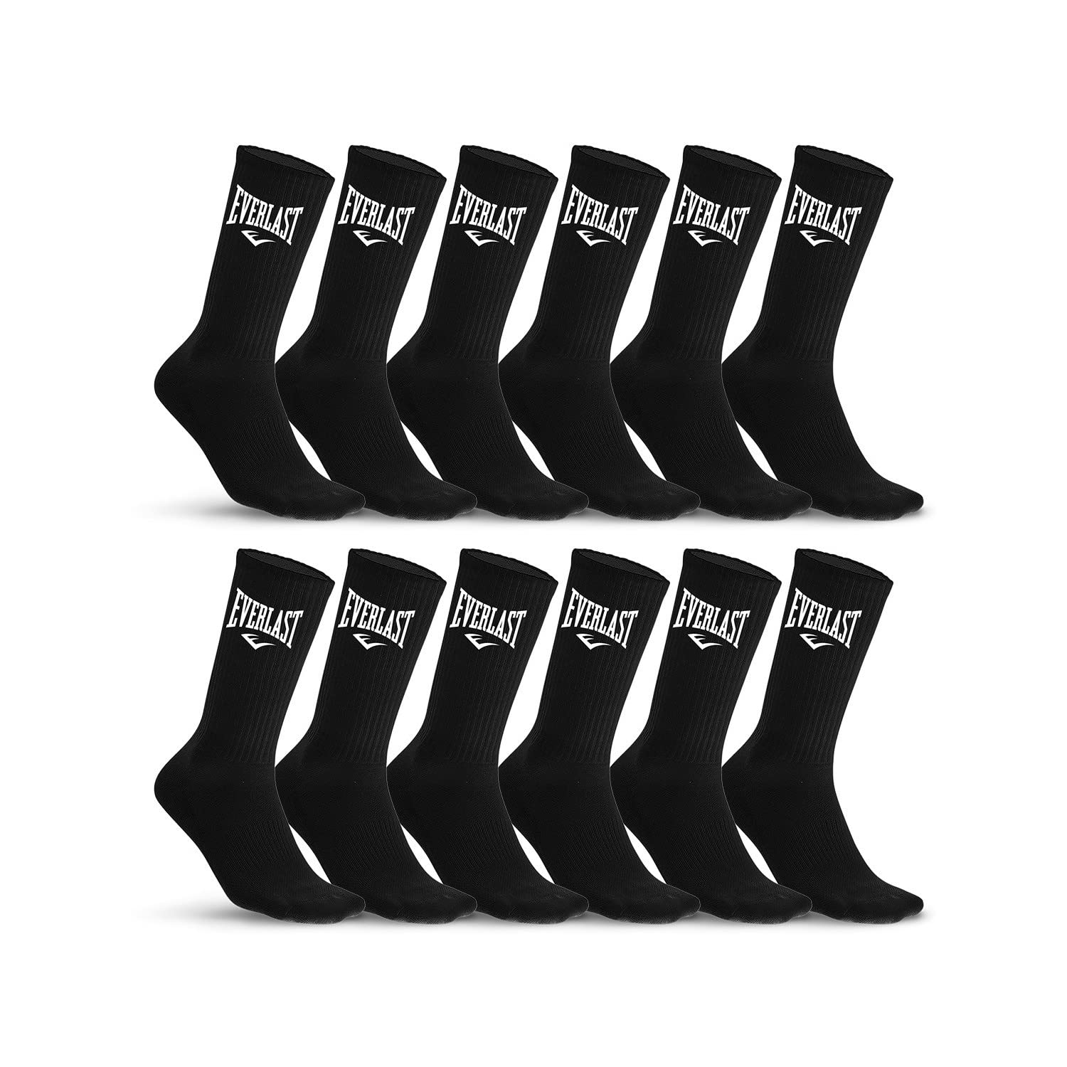 Socken Herren Atmungsaktiv, Sportsocken Herren, Perfekter Halt, rutschfest (12er Pack), Schwarz, 39/42