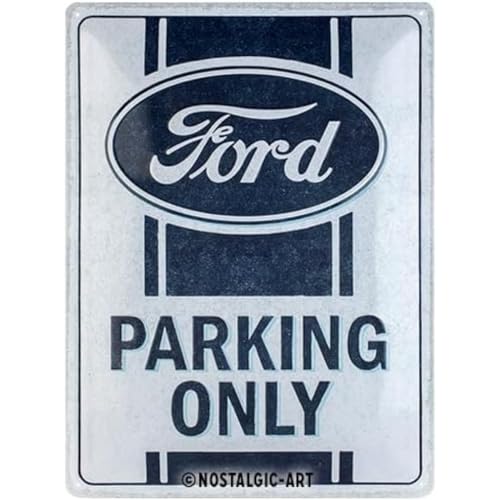 Nostalgic-Art Retro Blechschild, Ford - Parking Only – Geschenk-Idee für Auto Zubehör Fans, aus Metall, Vintage-Design zur Dekoration, 30 x 40 cm