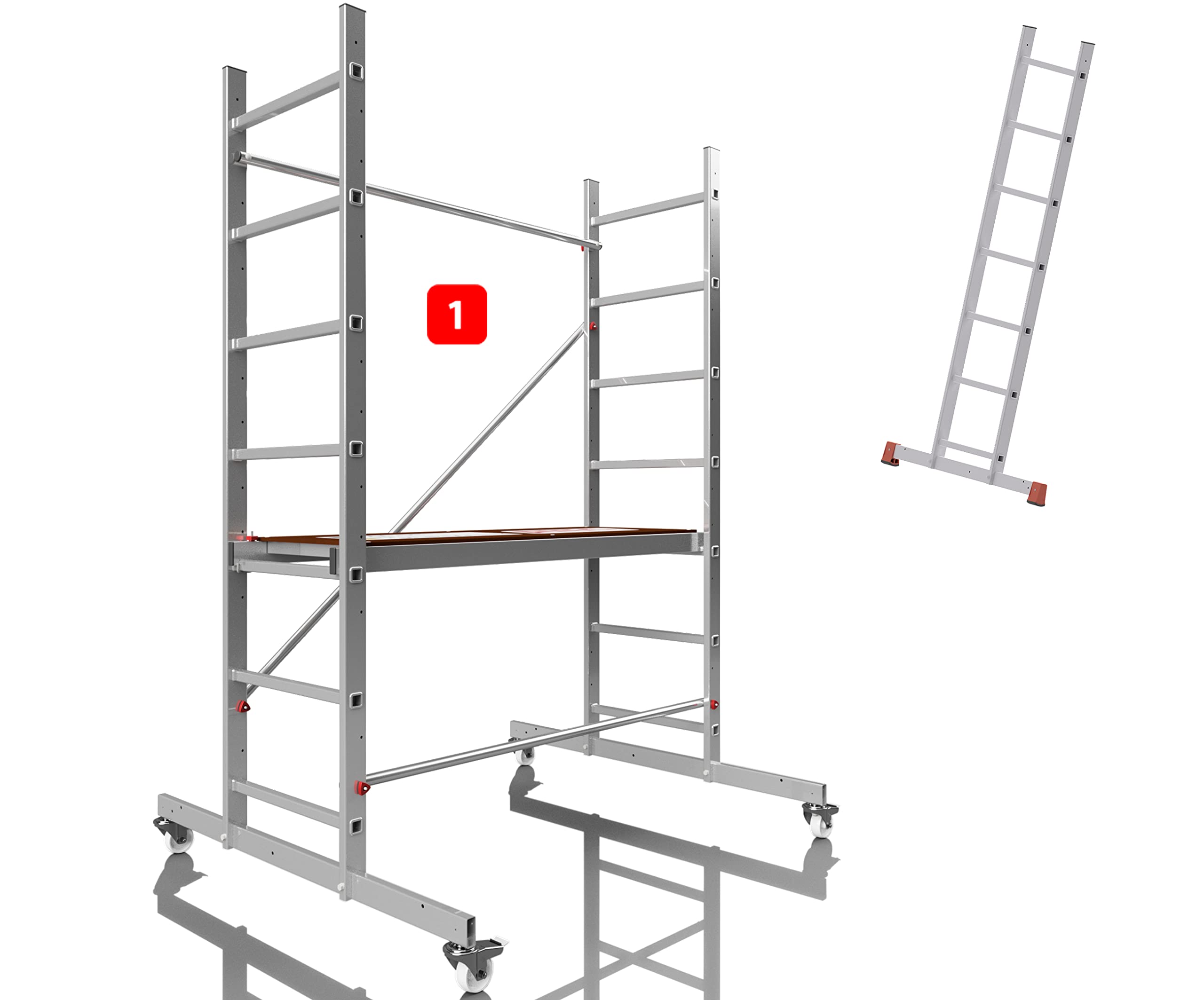 ALTEC AluCombine® 3.0-300 | 3m | Alu Fahrgerüst mit Traverse und 4 bremsb. Lenkrollen | EN131 | Baugerüst Rollgerüst Montagegerüst Anlegeleiter Treppengerüst