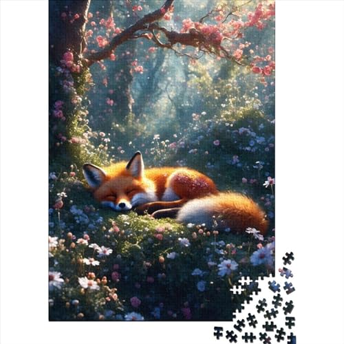 Holzpuzzle mit Tiermotiven und Fuchsmotiv, 1000 Teile, für Erwachsene, schwierige Puzzles, Holzpuzzles für Erwachsene und Teenager (Größe 29,53 x 19,69 Zoll)