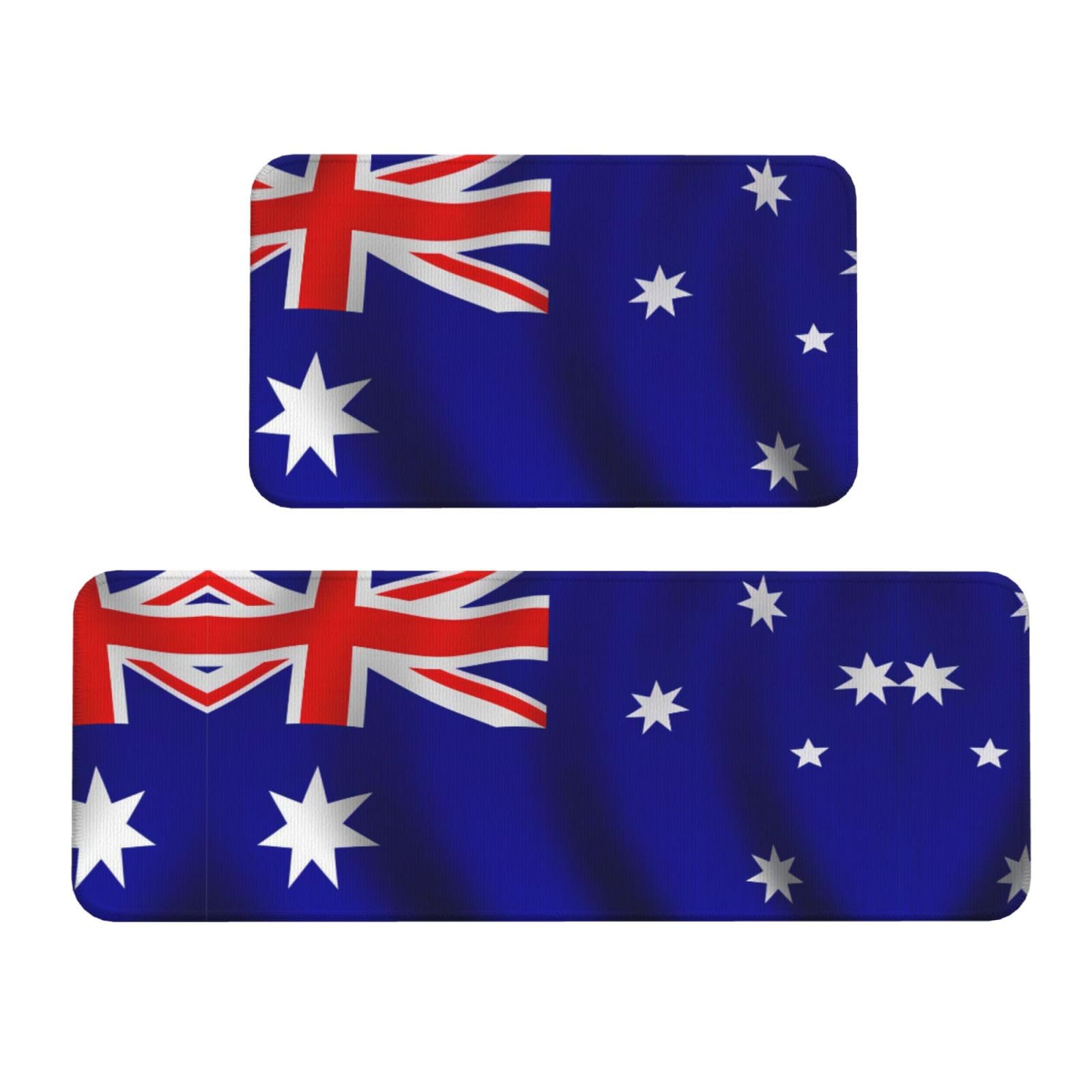 Küchenmatte, Motiv: australische Flagge, 2-teilig, rutschfest, wasserdicht, für Flur, Büro