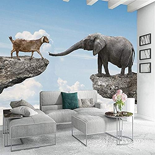 XLMING Bilder Von Tieren Elefanten 3D Tapeten Home Esszimmer Sofa Schlafzimmer Wohnzimmer TV Hintergrund-300cm×210cm