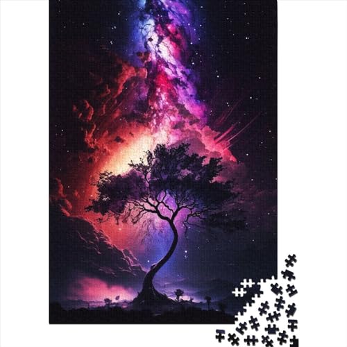 500 große Teile Puzzle für Erwachsene, Weltraum-Baum, Holzpuzzle für Erwachsene und Jugendliche als Geburtstagsgeschenk für Erwachsene, Jungen und Mädchen, 52 x 38 cm