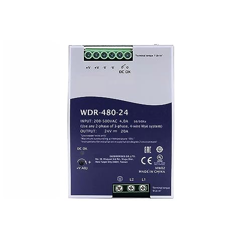 WDR-480 480 W 180-550 V AC auf DC 24 V 48 V Industrielles DIN-Schienen-Schaltnetzteil WDR-480-24 WDR-480-48, 1 Stück (Größe: 180-550 V, Farbe: 48 V)