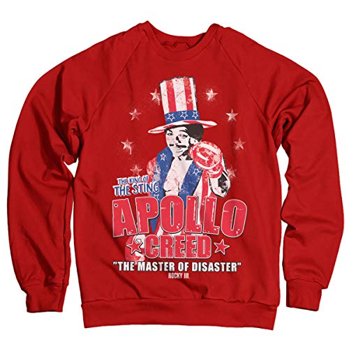 Rocky Offizielles Lizenzprodukt Apollo Creed Sweatshirt (Rot) Large