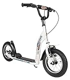 BIKESTAR Roller Kinderroller Tretroller Kickscooter mit Luftreifen für Jungen und Mädchen ab 6-7 Jahre | 12 Zoll Sport Kinder Scooter | Weiß | Risikofrei Testen