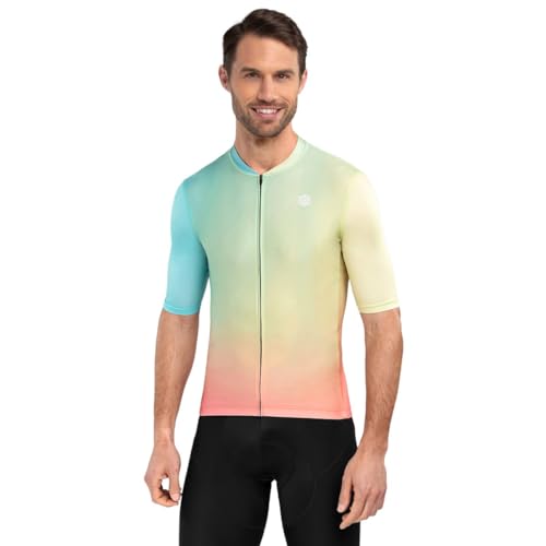 SIROKO - Radsporttrikots M2 Cosmic - XXL - Gelb/Schweinchenrosa