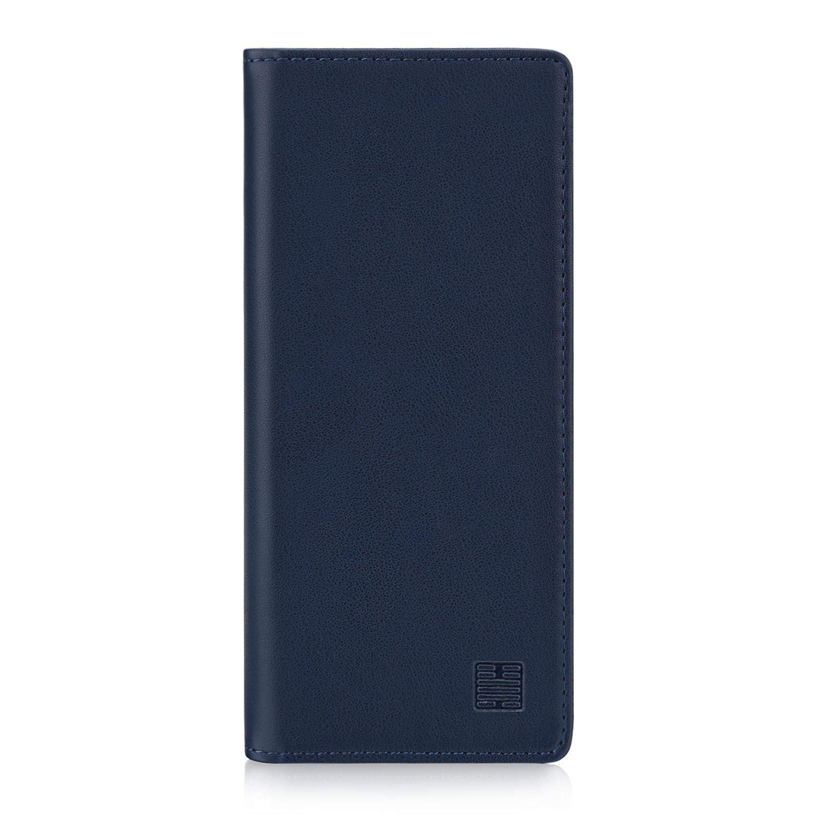 32nd Klassische Series - Lederhülle Case Cover für Sony Xperia L3, Echtleder Hülle Entwurf gemacht Mit Kartensteckplatz, Magnetisch und Standfuß - Marineblau