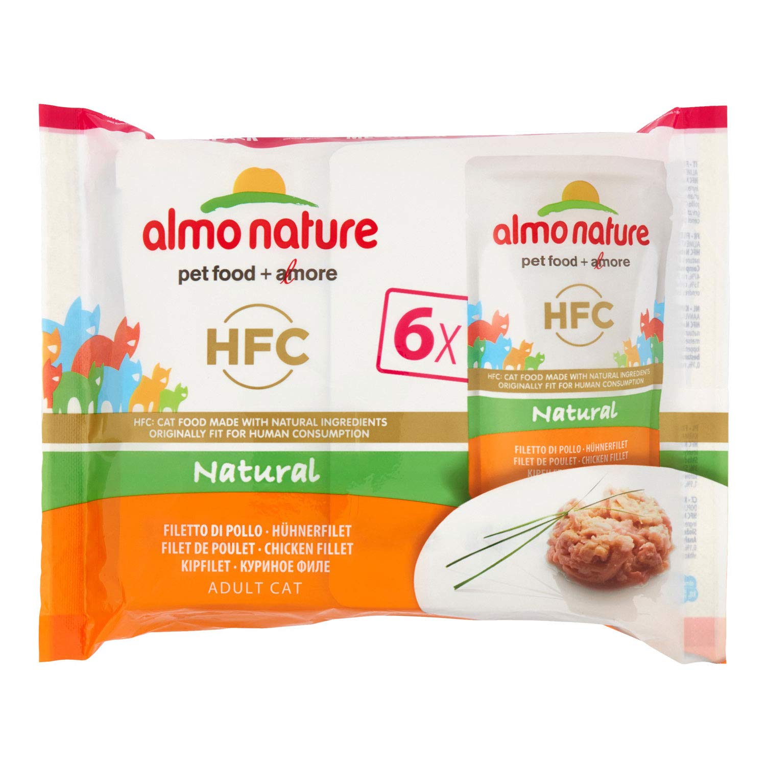 Almo Natur: Tasche für Hühnernetz: 6 x 55 g