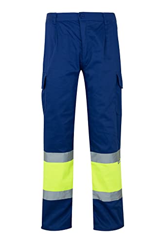 Velilla 156 - Signalhose (Größe L) Farbe blau und gelb fluoreszierend