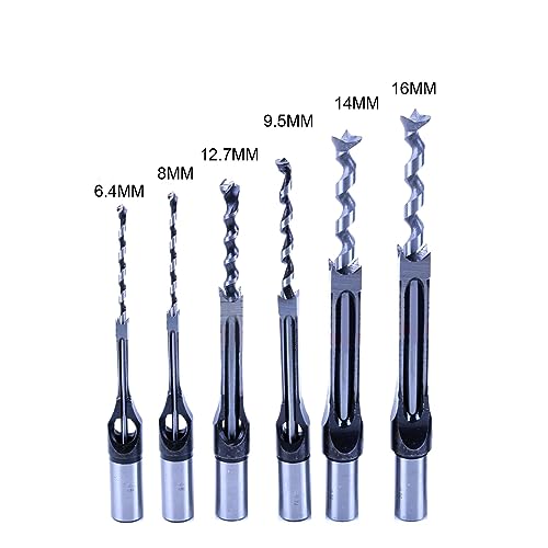 Effizientes Holzbearbeitungs Lochset 6-teilig Vierkantloch Stemmbohrer Langlebig Langlebig