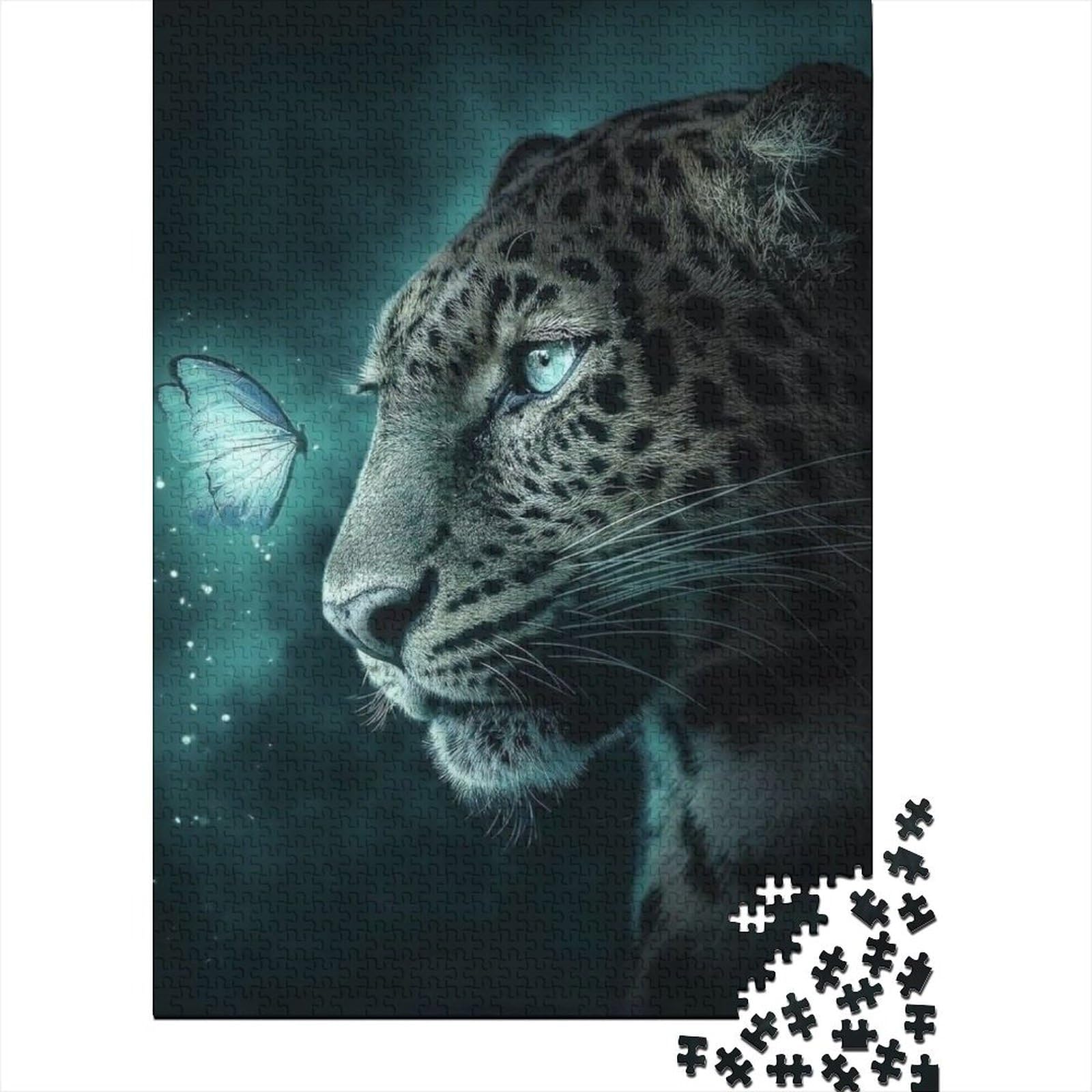 Schwieriges, anspruchsvolles Puzzle mit 1000 Teilen, Leoparden-Puzzle für Erwachsene, 1000 Teile, Puzzle-Geschenke, Spielspielzeug für Erwachsene, Familienpuzzle-Geschenk (Größe: 75 x 50 cm)