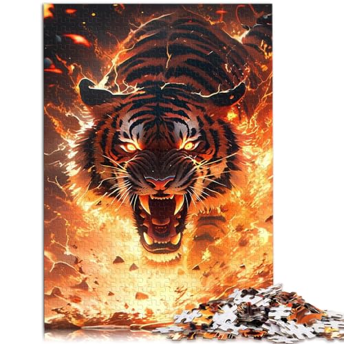 Spiel-Geschenk-Puzzle „Der wilde Tiger“, 1000 Teile für Erwachsene, aus Holz, interessantes Puzzle zur Stressreduzierung, 1000 Teile (50 x 75 cm)